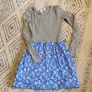 Gap Kids Gray and Blue Floral Kids Dress